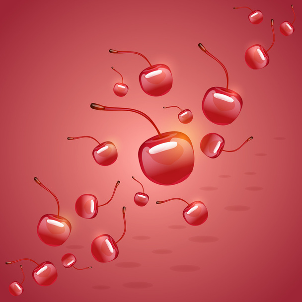 Background from cherries, vector design - Vector, Image