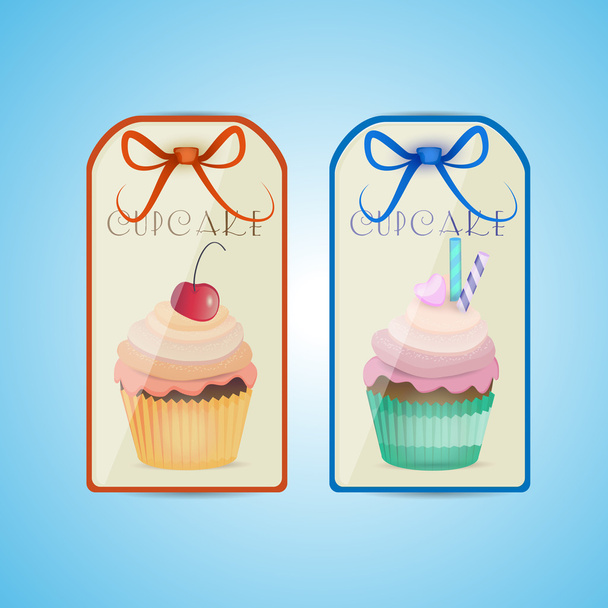 etiquetas cupcake, diseño de vectores
 - Vector, Imagen
