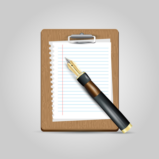 Vector Notepad paper with pen - Vector, Image