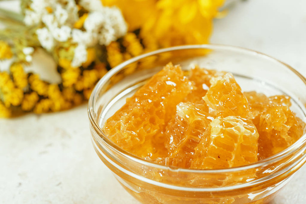 close up of  sweet honey on the table - Foto, imagen