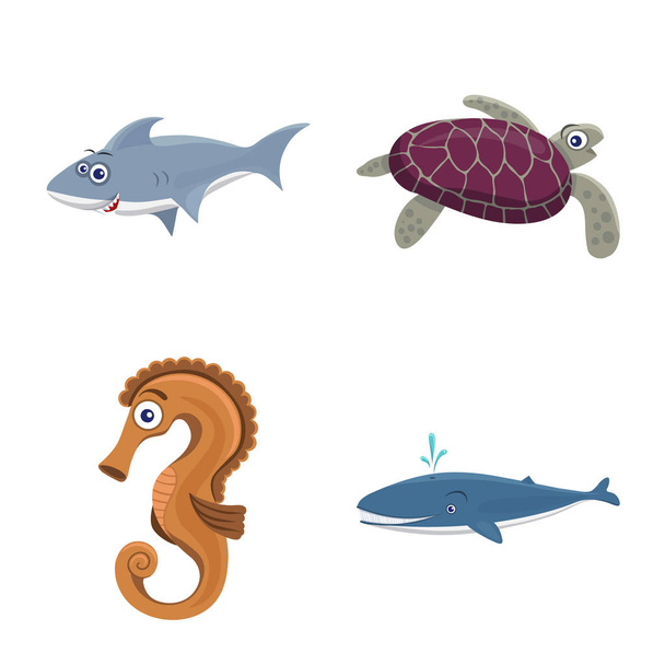 Ilustración vectorial del símbolo marino y animal. Colección de mar y vector marino icono para stock
. - Vector, imagen