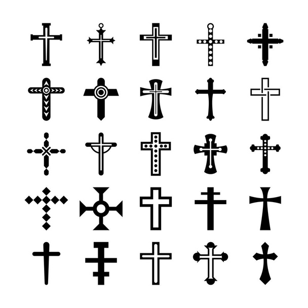 Σταυρό σύμβολα Pack διανύσματα γλύφων  - Διάνυσμα, εικόνα