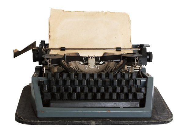 ročník psací stroj s papírem izolovaných - Fotografie, Obrázek