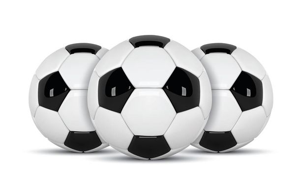 Ballon de football réaliste ou ballon de football sur fond blanc. Balle de style 3d isolée sur fond blanc
. - Photo, image