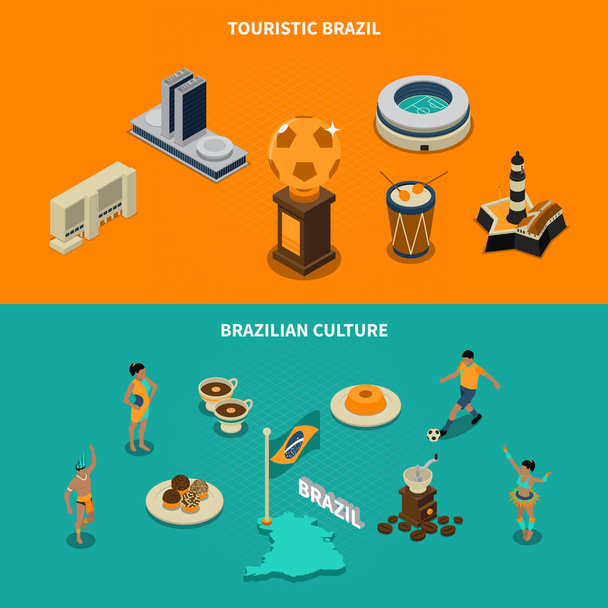 Набор баннеров туристической Бразилии
 - Вектор,изображение