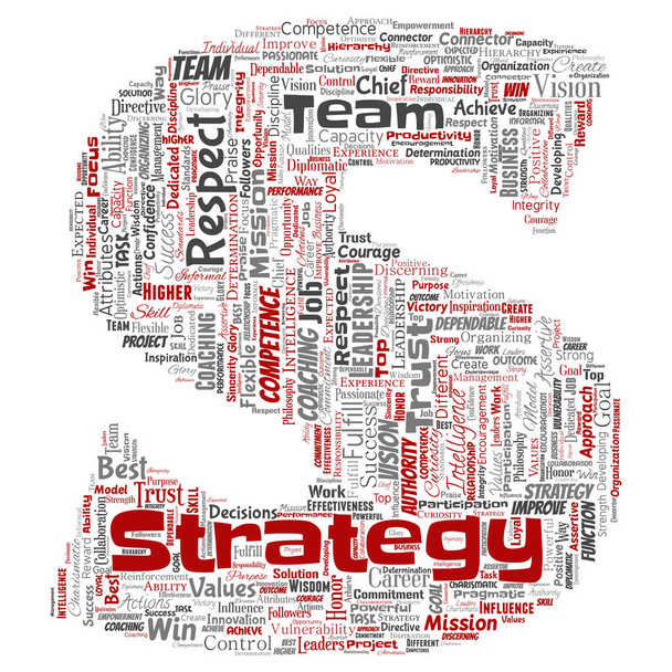 Διάνυσμα εννοιολογική επιχειρηματική στρατηγική ηγεσία, διαχείριση αξία επιστολή γραμματοσειρά σύννεφο λέξεων απομονωμένη φόντο - Διάνυσμα, εικόνα