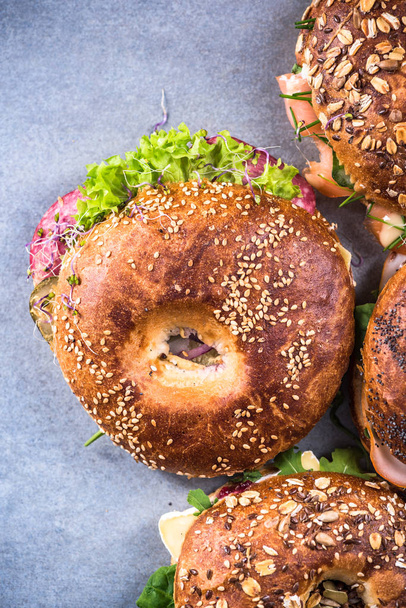 Homemade healthy bagels,top view. - Photo, Image