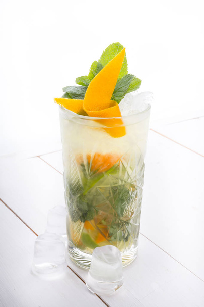 Alcohol icy cocktail drink on a white background - Zdjęcie, obraz