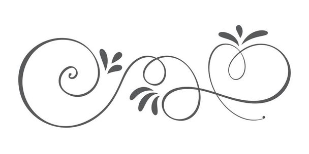 Vektor kézzel rajzolt kalligrafikus tavasszal virágzik Design elemek. Virágos könnyű stílusban web, esküvői és nyomtatási. Elszigetelt fehér háttér kalligráfia és a betűk illusztráció - Vektor, kép