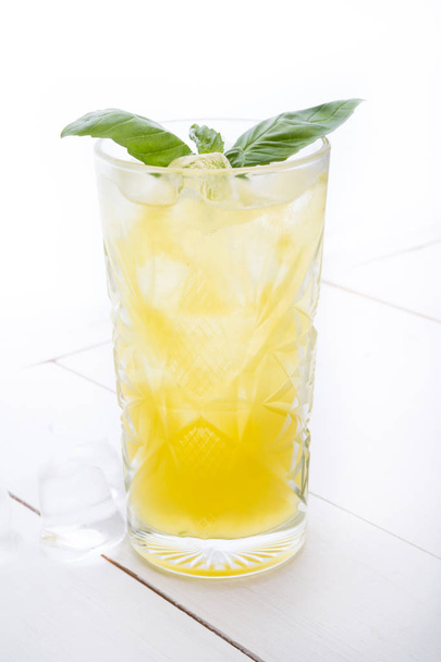 Alcohol icy cocktail drink on a white background - 写真・画像