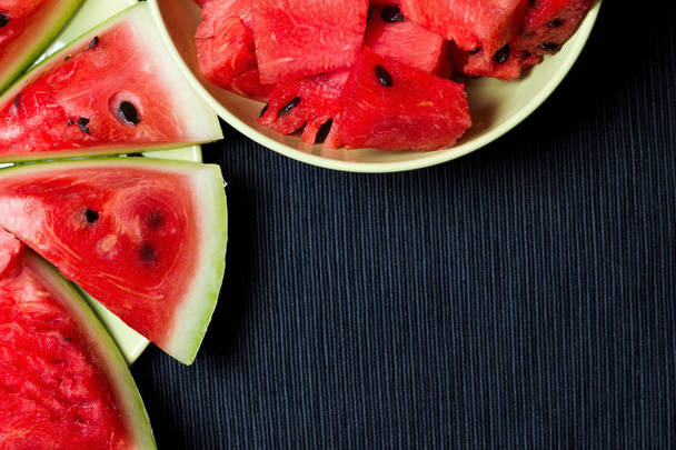 close up view of fresh delicious watermelon background - Fotó, kép