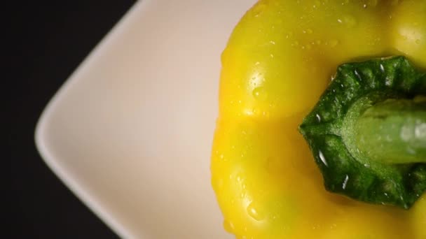 Rotating Yellow Pepper - Overhead - Footage, Video