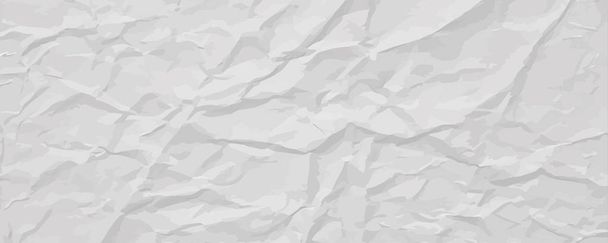 White wrinkled paper texture, abstract light vector background - Vector, Image