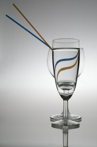 poháry a brčka - Fotografie, Obrázek