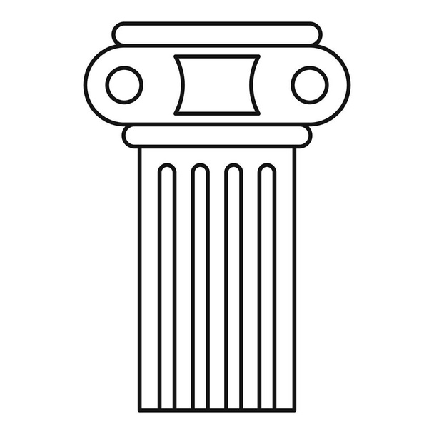 Tempel pijler pictogram, Kaderstijl - Vector, afbeelding