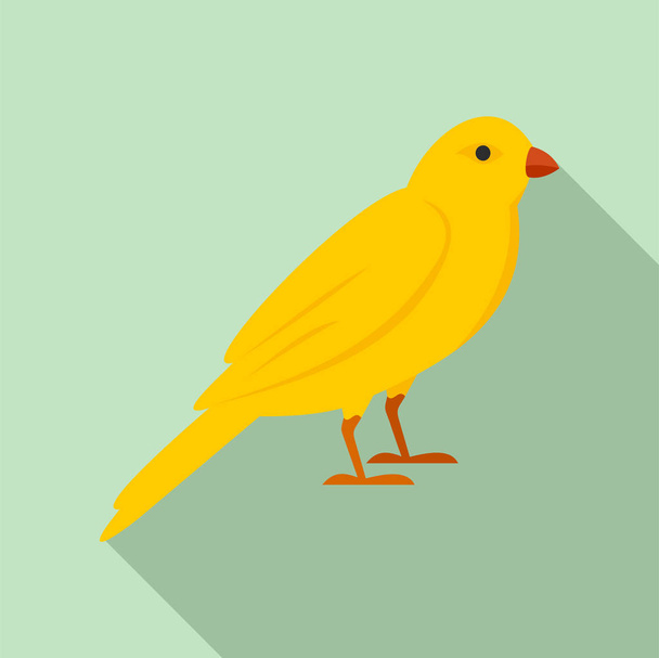 Gold song bird icon, flat style - Vecteur, image