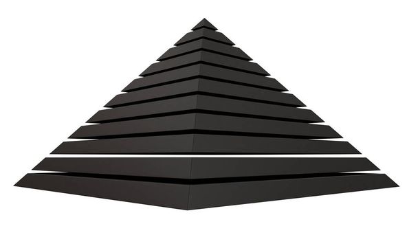 Black pyramid isolated on white. 3D rendering - Photo, Image