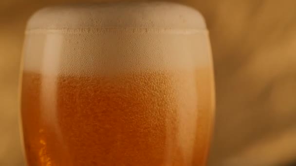 Szakadó friss sör, arany háttér - Felvétel, videó