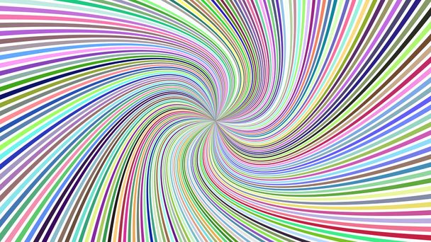 Çok renkli psychedelic soyut çizgili girdap arka plan tasarımını eğri ışınları - Vektör, Görsel