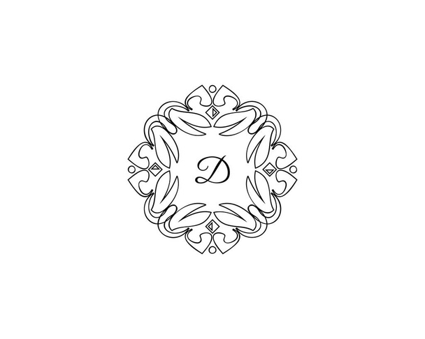 Логотип D Letter, элементы дизайна монограмм, Line Art Logo Design
 - Вектор,изображение