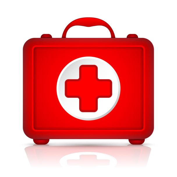 Piros First Aid kit. Vektor - Vektor, kép
