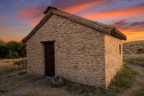A stone shed in the tables of daimiel, Spain - Photo, Image