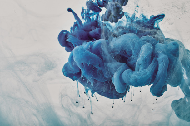 background with blue smoky paint splash - Фото, изображение