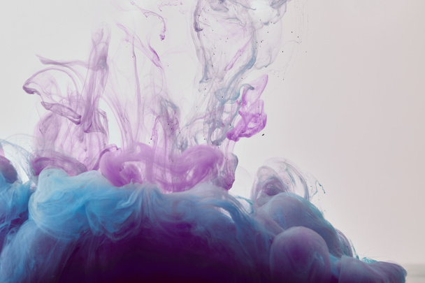 artistic background with purple and blue swirls of paint - Photo, image