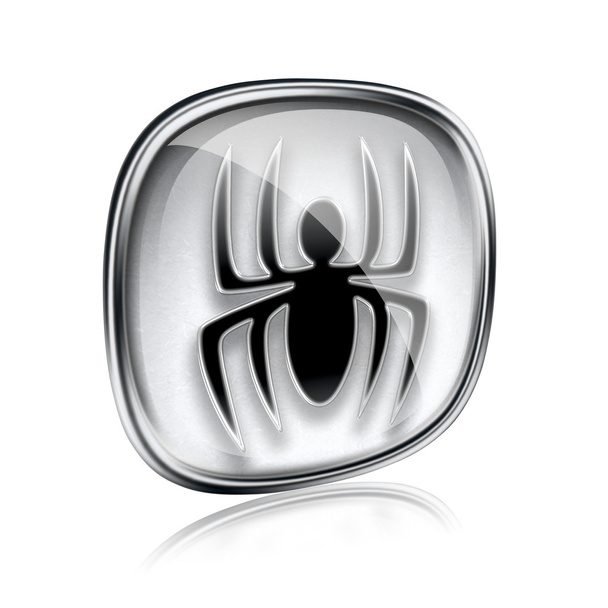 Virus icon grey glass, isolated on white background. - 写真・画像