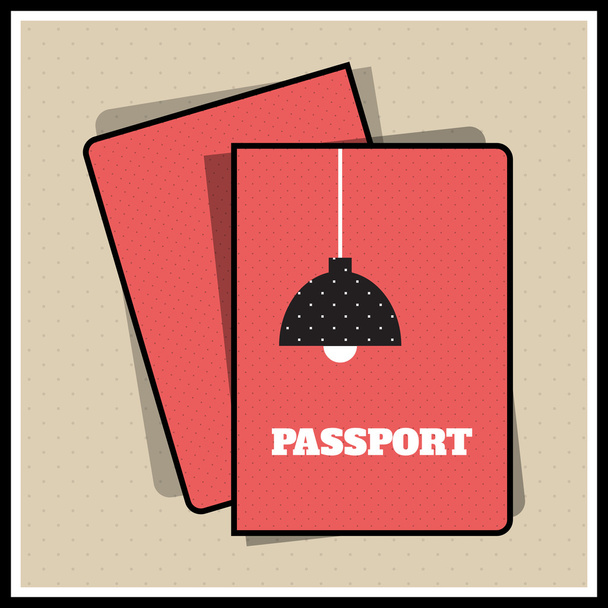 lamp paspoort dekking. vectorillustratie - Vector, afbeelding