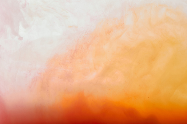 abstract texture with white and orange swirls of paint - Foto, imagen