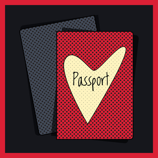 Heart passport cover. Vector illustration - Vector, Image