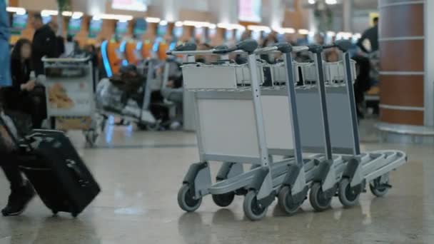 Wózki na bagaż stacjonarne - Materiał filmowy, wideo