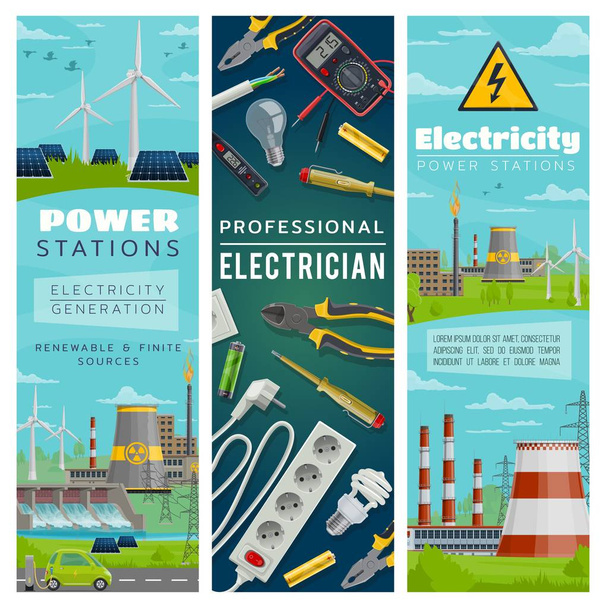 Электростанции атомной и экологической энергетики
 - Вектор,изображение