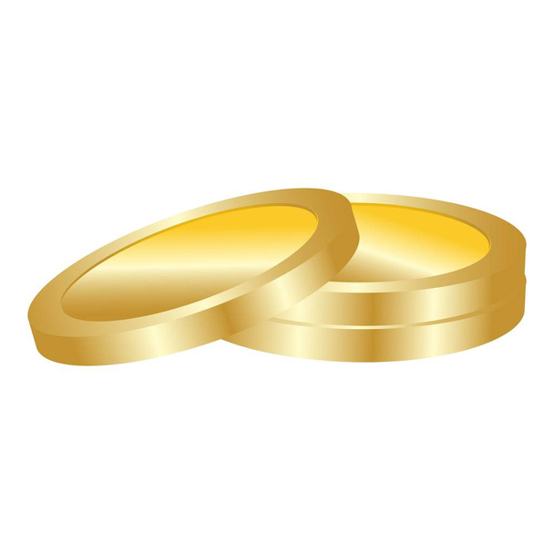 Gold coin icon, realistic style - Vektor, Bild