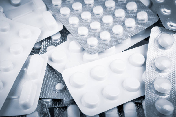 Sok buborékcsomagolás tablettákkal - Fotó, kép