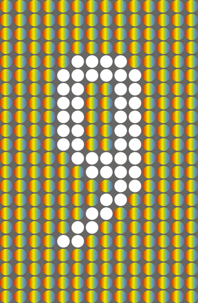 Numéro neuf avec des cercles blancs sur les cercles arc-en-ciel
 - Vecteur, image