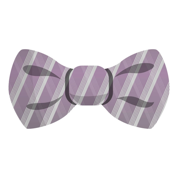 Striped fashion bow tie icon, cartoon style - Vector, Image