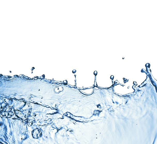 Modrá voda stříkající izolované na bílém pozadí - Fotografie, Obrázek
