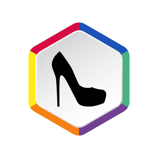 Female shoes, web icon. - Vektor, kép