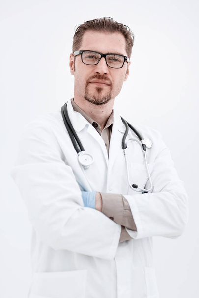 Portrait of medical specialist with stethoscope - Fotó, kép