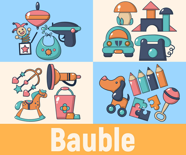 Banner conceito Bauble, estilo dos desenhos animados
 - Vetor, Imagem