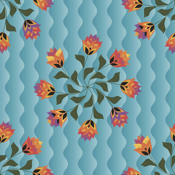 Floral seamless vector background  is computer graphics and can be used in the design of textiles, in the printing industry, in a variety of design projects - Vektor, Bild