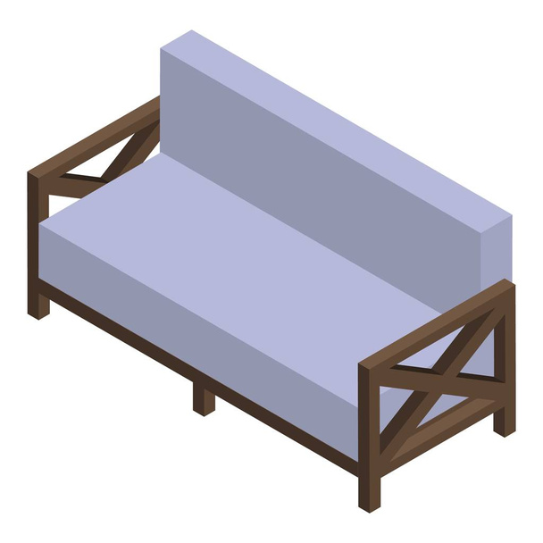 Retro sofa icon, isometric style - Vetor, Imagem