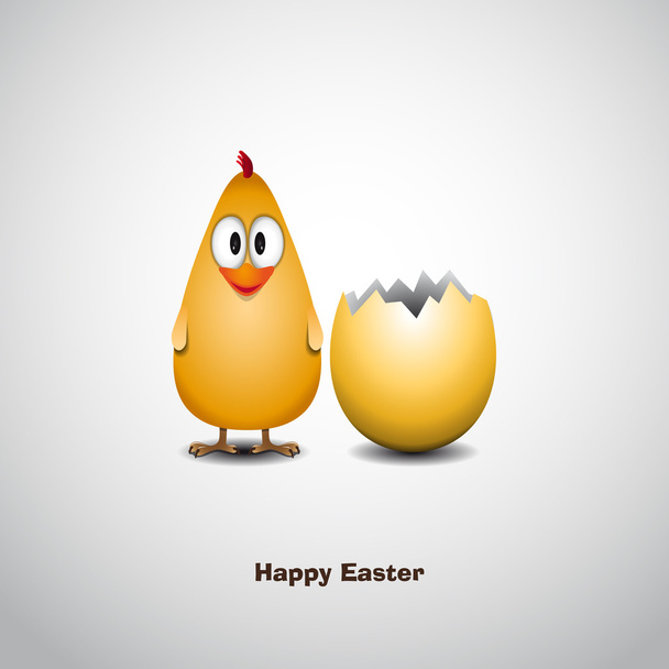 Happy Easter with funny chick - Vektör, Görsel