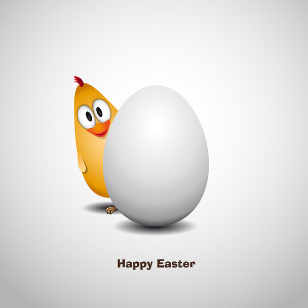 Happy Easter with funny chick - Vector, Image
