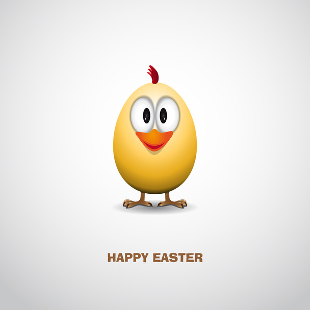 Happy Easter with funny chick - Wektor, obraz