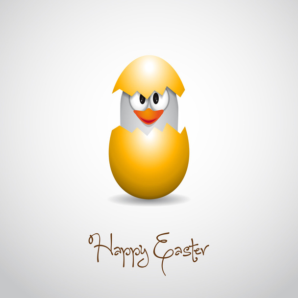 Happy Easter with funny chick - Vector, Image