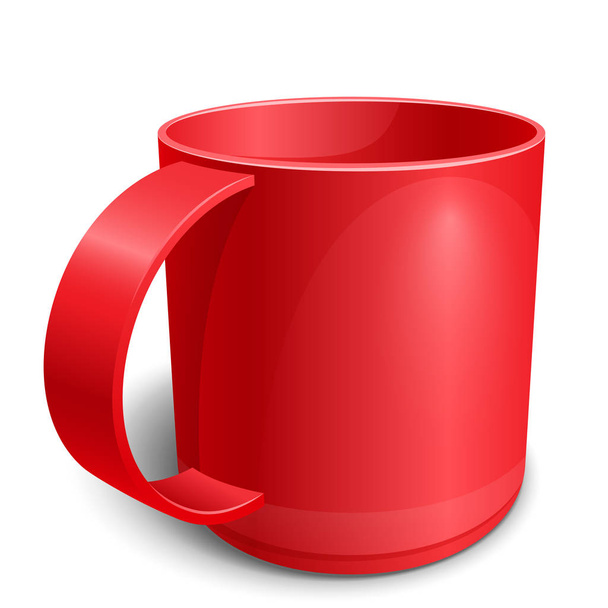 Red empty cup vector illustration. - Вектор,изображение
