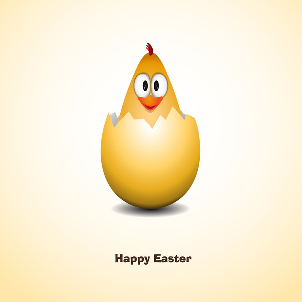 Happy easter - Funny chicken egg - vector card - Vektör, Görsel